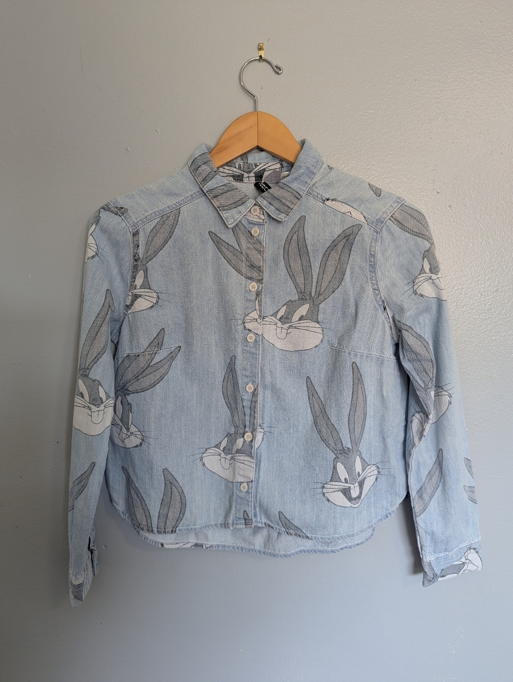 H&M Button-Up Shirt with Bugs Bunny Print